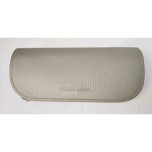 Georgio Armani Silver/Cream Lined Snap Close Eyeglass Sunglass Case‎